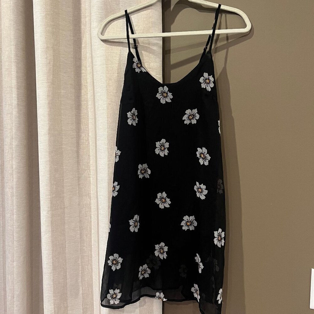 Kendall & Kylie Collection Pacsun Dress Black with white flowers, Size XS